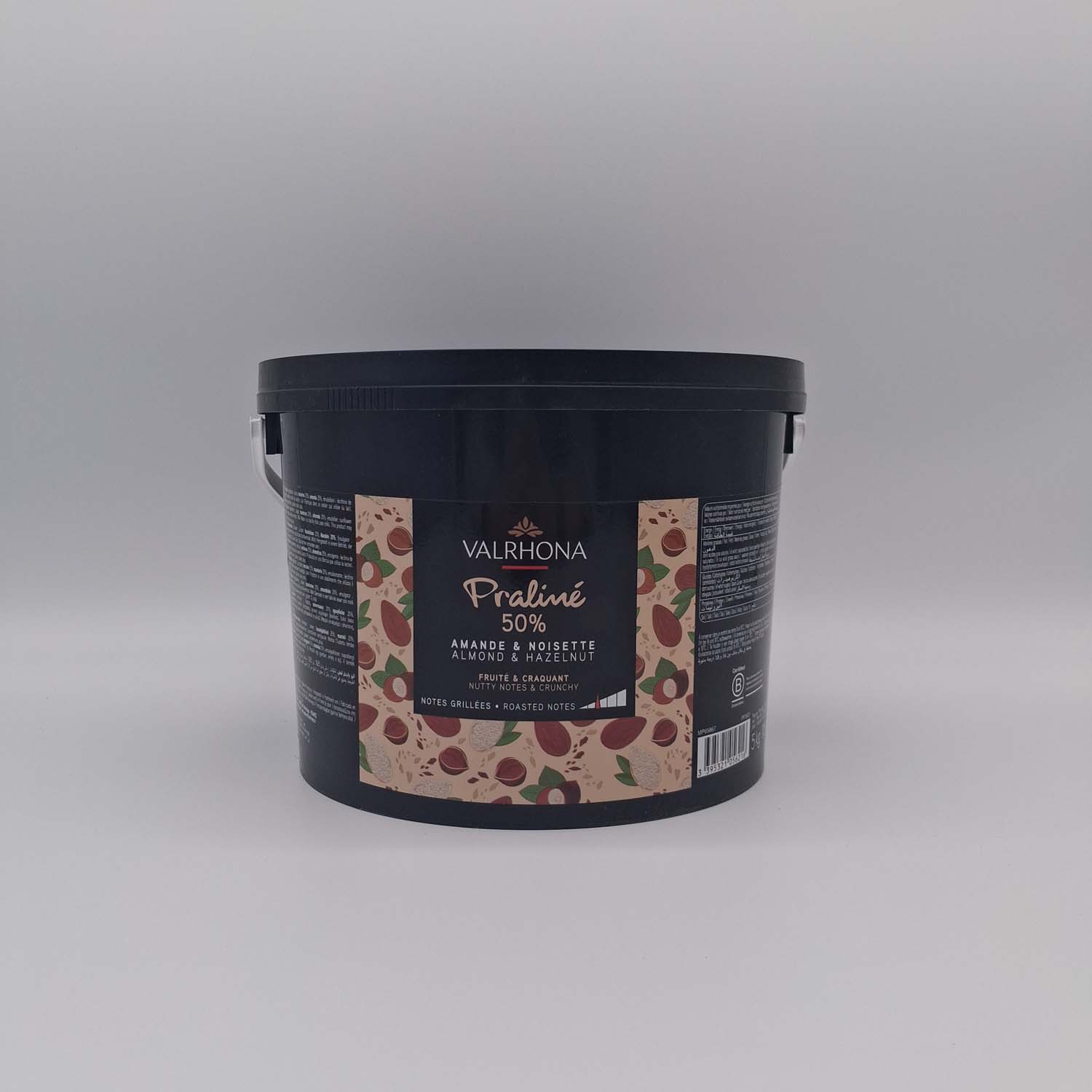 Praliné amande noisette 50pc en seau de 5kg Valrhona (Préco)