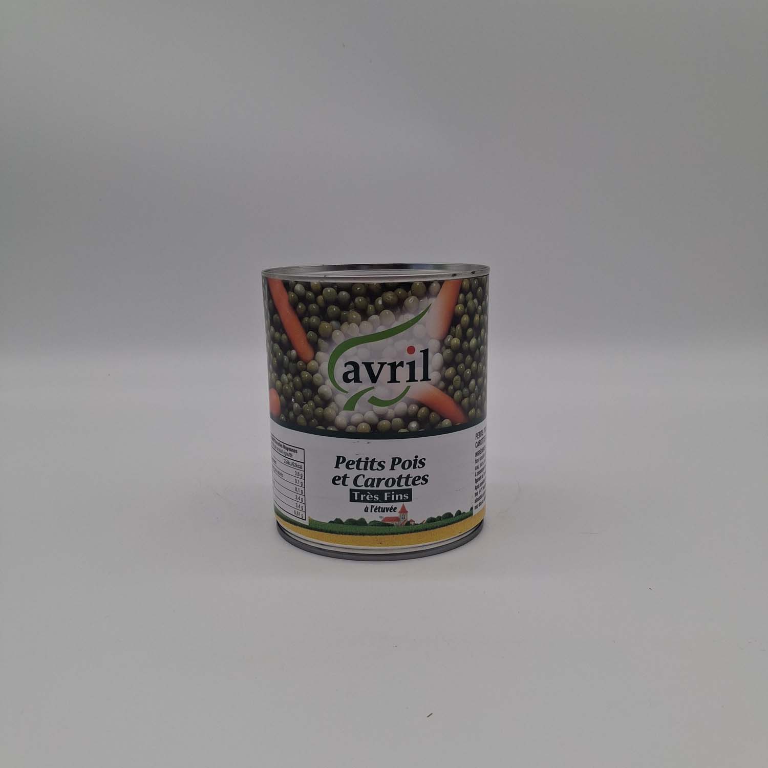 Petit pois Extra Fin et Jeune Carottes a l'etuves boite 4/4