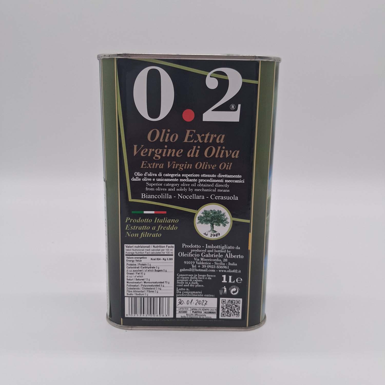Huile O2 Olive Extra Vierge bouteille 1 litre